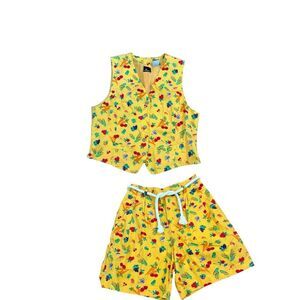 Colorful Vegetable Garden Vest and Shorts Set